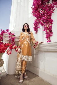 The bright colors and beautiful embroidery of Imrozia's new chiffon collection are appreciable