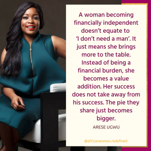 Women should be financially independent. It doesn't matter who